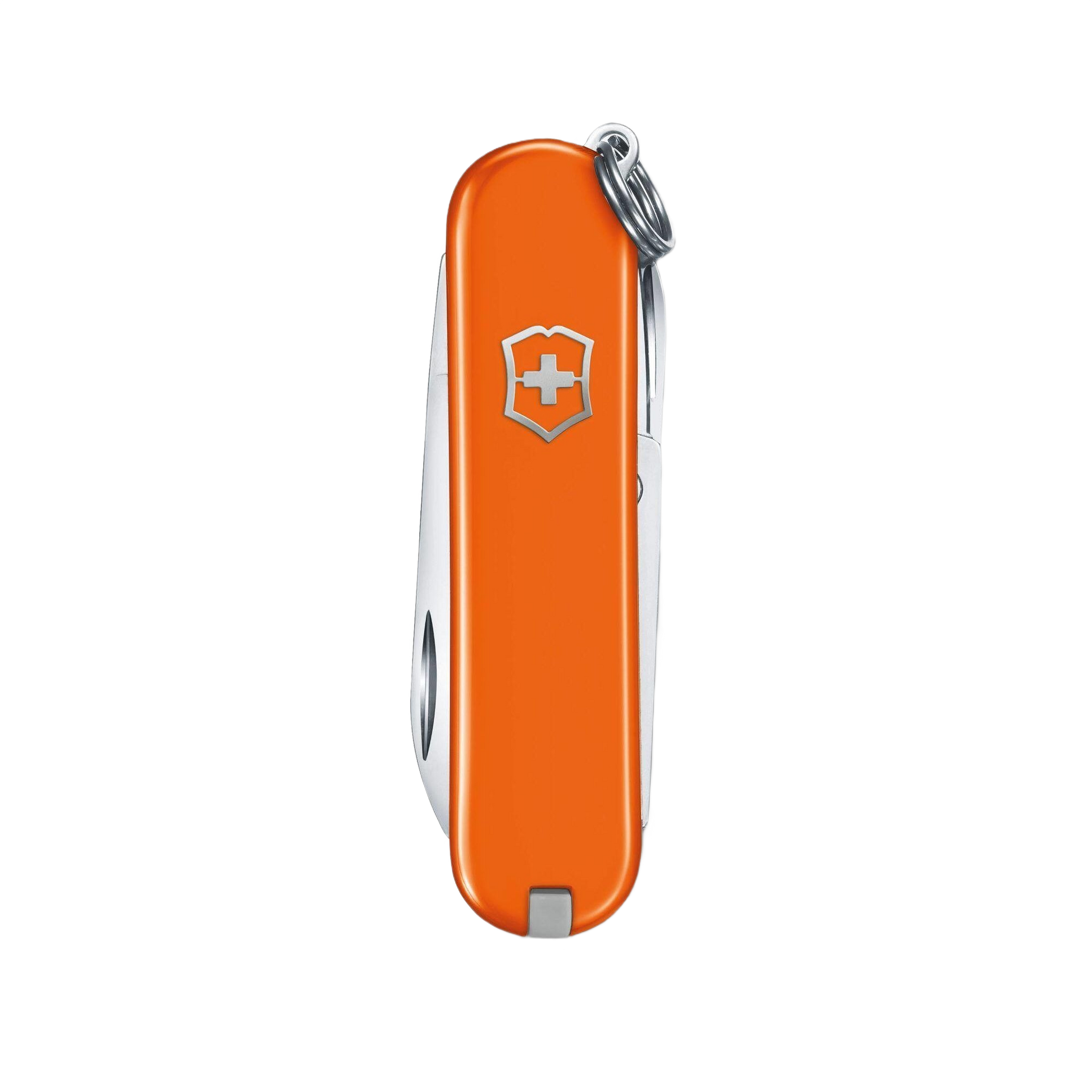 Compact orange multi-tool pocket knife with keyring, ideal for cutting and woodworking tasks under $50 collections