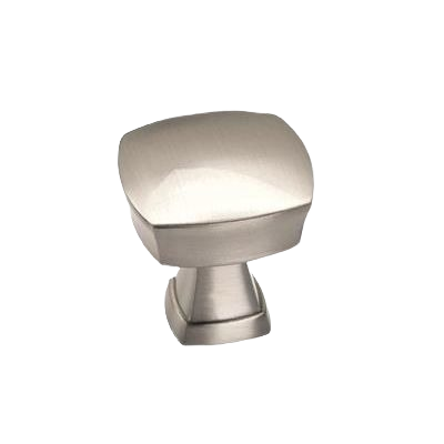 Satin nickel cabinet knob with square top and sturdy base in hardware and furniture accessories under $50 collection