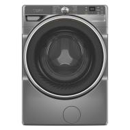 Large capacity smart front load washer in gray with digital controls in front load washers and appliances collection