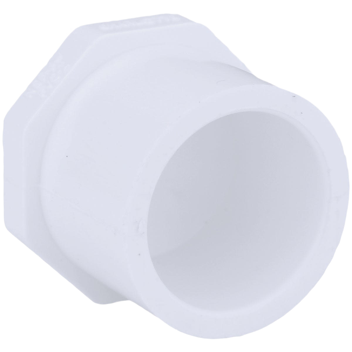 White Schedule 40 PVC spigot plug with hexagonal grip for plumbing in pipes & fittings and home improvement under $50 collections