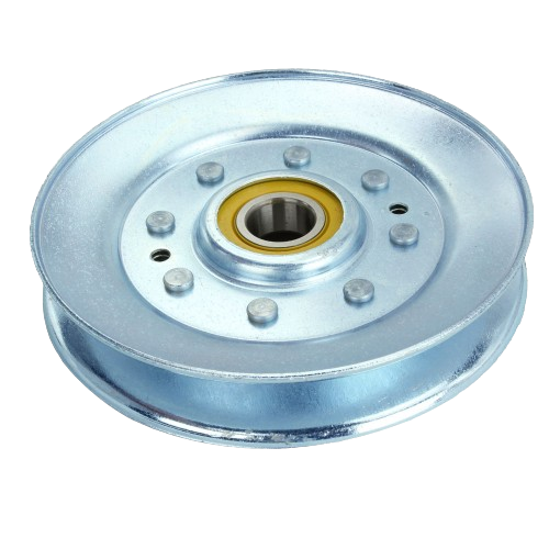 Metal mower deck drive sheave assembly with bearing for lawn equipment and home improvement tools use