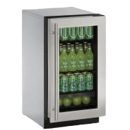 Compact 18-inch refrigerator with reversible hinge, glass door, and adjustable shelves in refrigerators and kitchenware collection