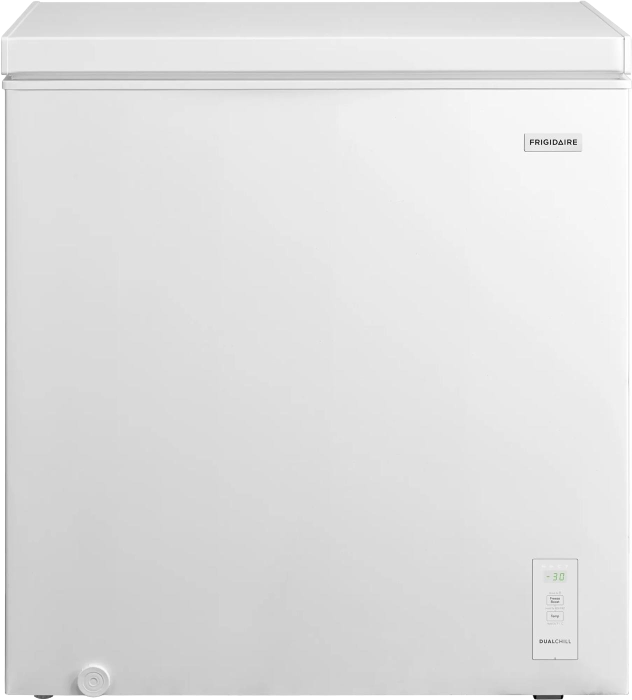 White chest freezer with a hinged lid and external digital control panel, designed for Freezers & Ice Makers and Kitchen & Kitchenware collections.