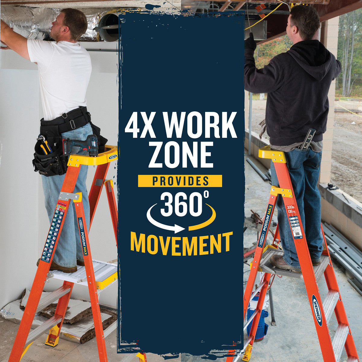 Werner 9 ft. Reach Fiberglass Podium Ladder