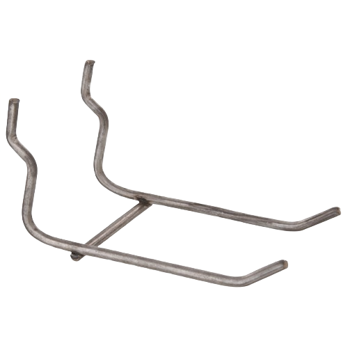 Zinc-plated double peg hook with durable metal construction for tool storage in hardware and organization collections