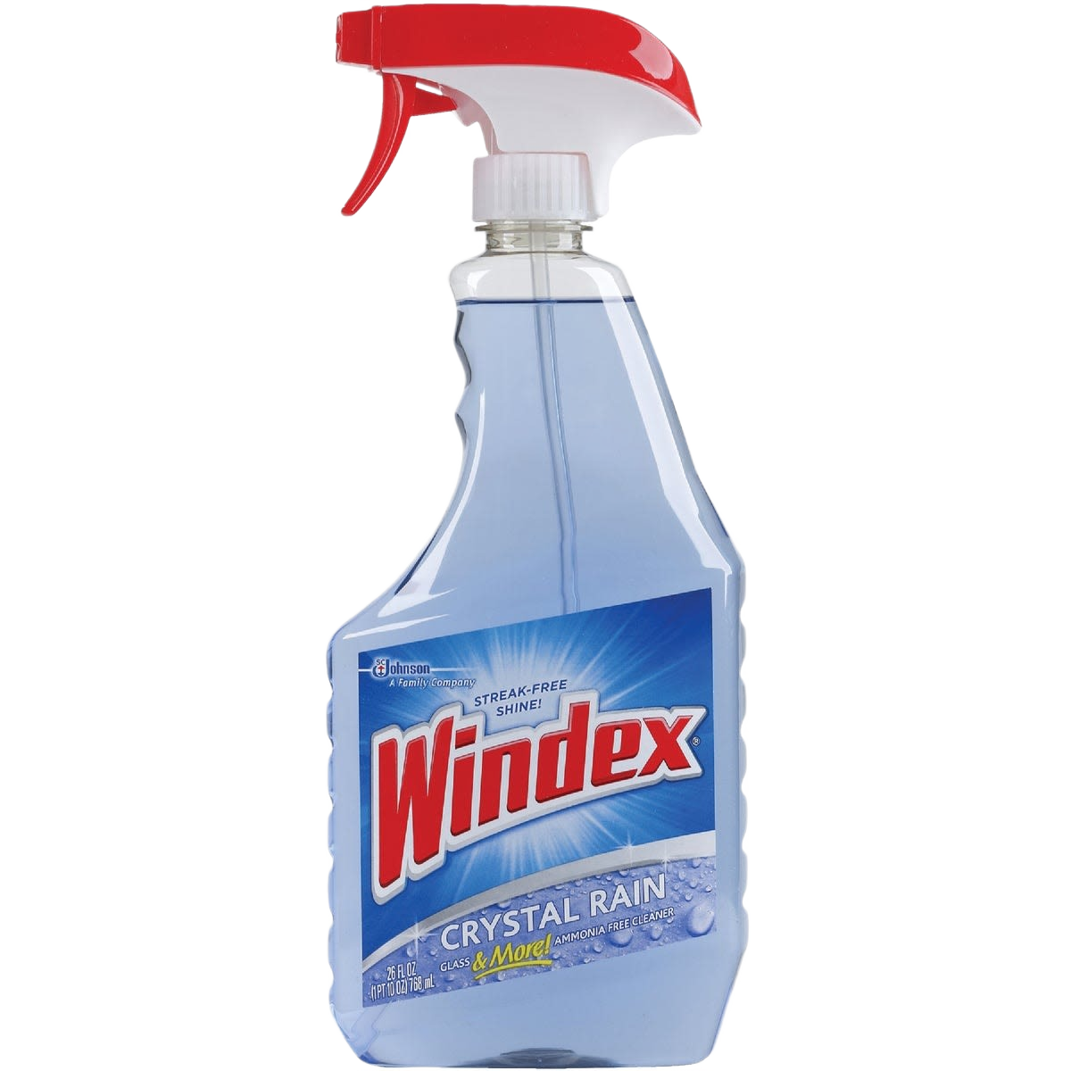 Spray bottle of Windex Crystal Rain glass cleaner with red trigger in cleaning supplies under $50 collections