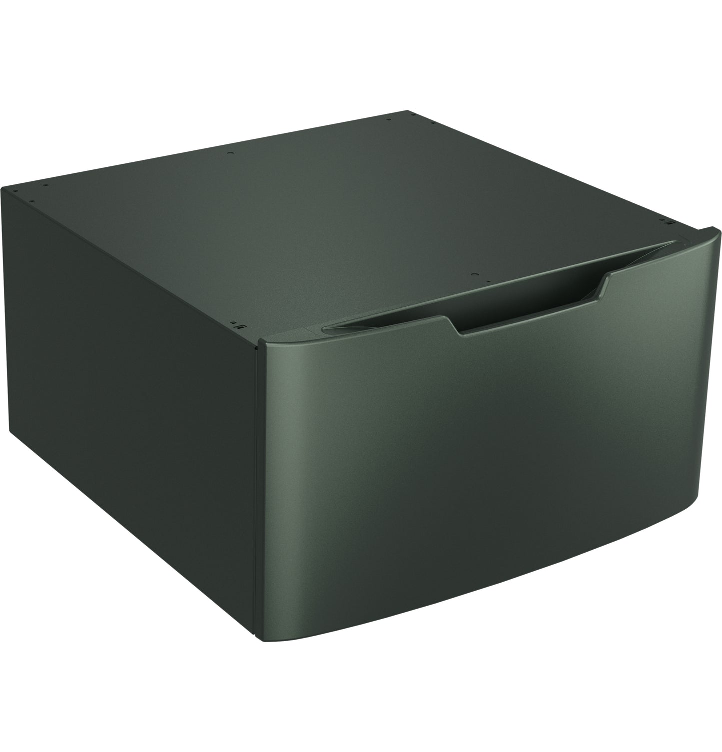 Dark gray laundry pedestal with built-in handle for stacking washers and dryers in Appliance Parts & Accessories collections