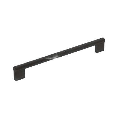 Matte black cabinet pull with 8-13/16 inch center-to-center length for furniture hardware and home improvement collections