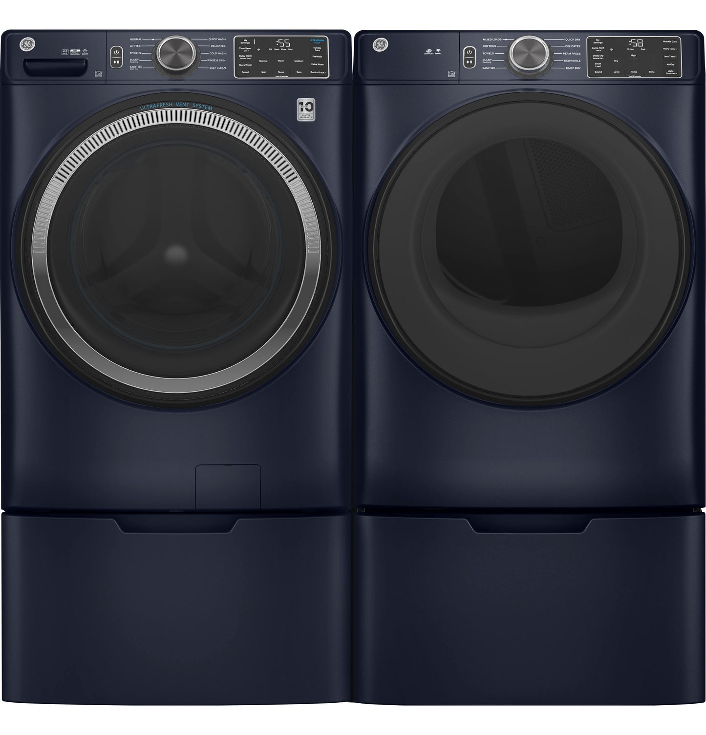 GE® ENERGY STAR® 4.8 cu. ft. Capacity Smart Front Load  Washer with UltraFresh Vent System with OdorBlock™ and Sanitize w/Oxi