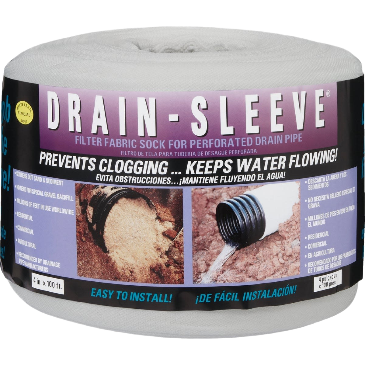 Roll of white filtration fabric designed for plumbing use in pipes and fittings under $50 for home improvement projects