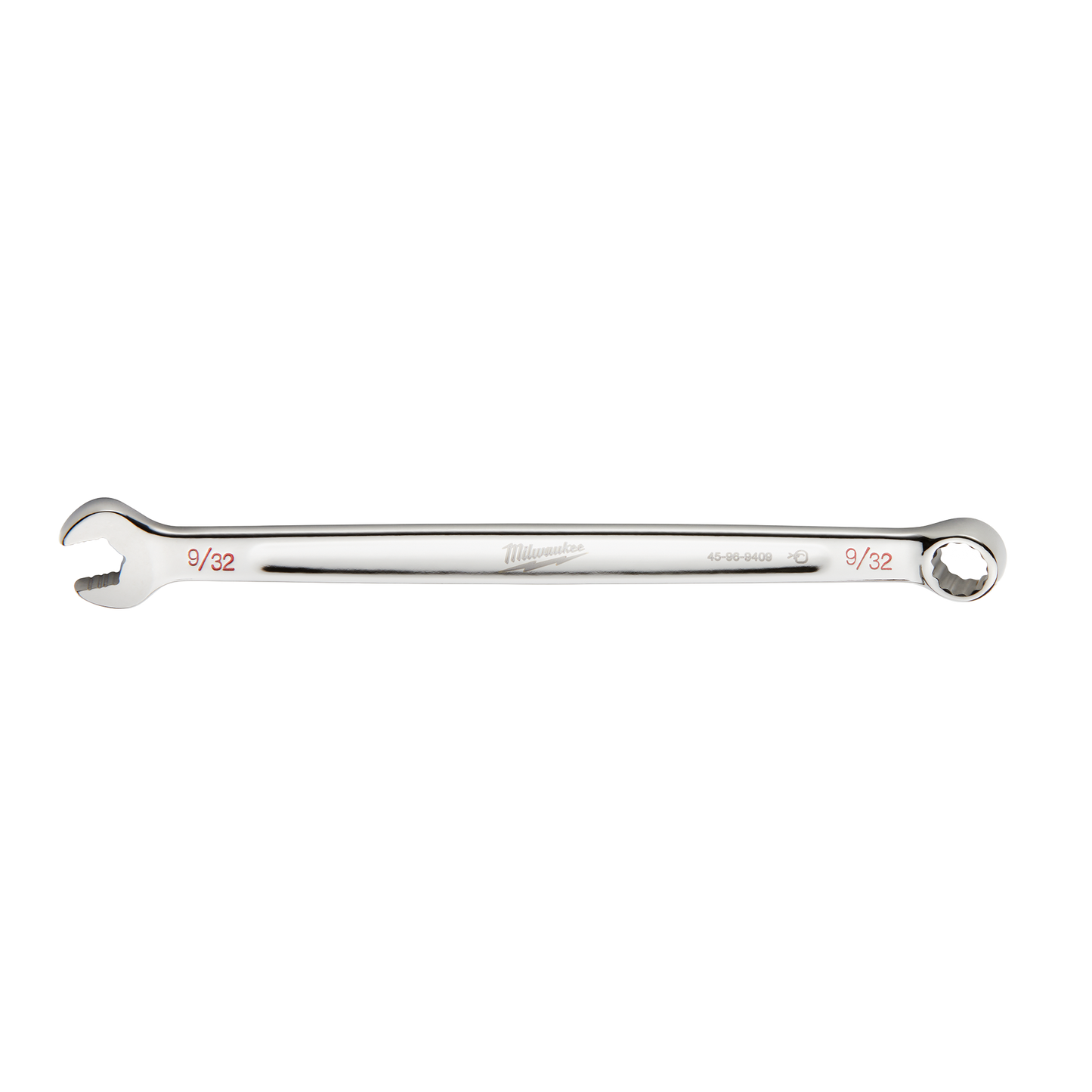 Polished steel combination wrench with open and boxed ends marked 9/32 for tools and home improvement tasks