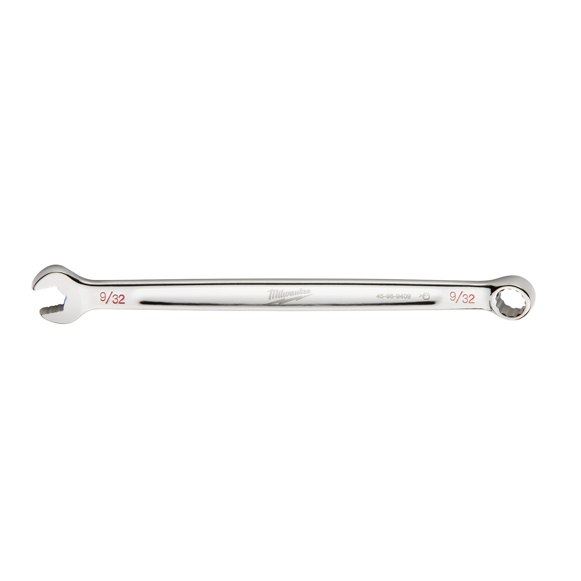 Polished steel combination wrench with open and boxed ends marked 9/32 for tools and home improvement tasks