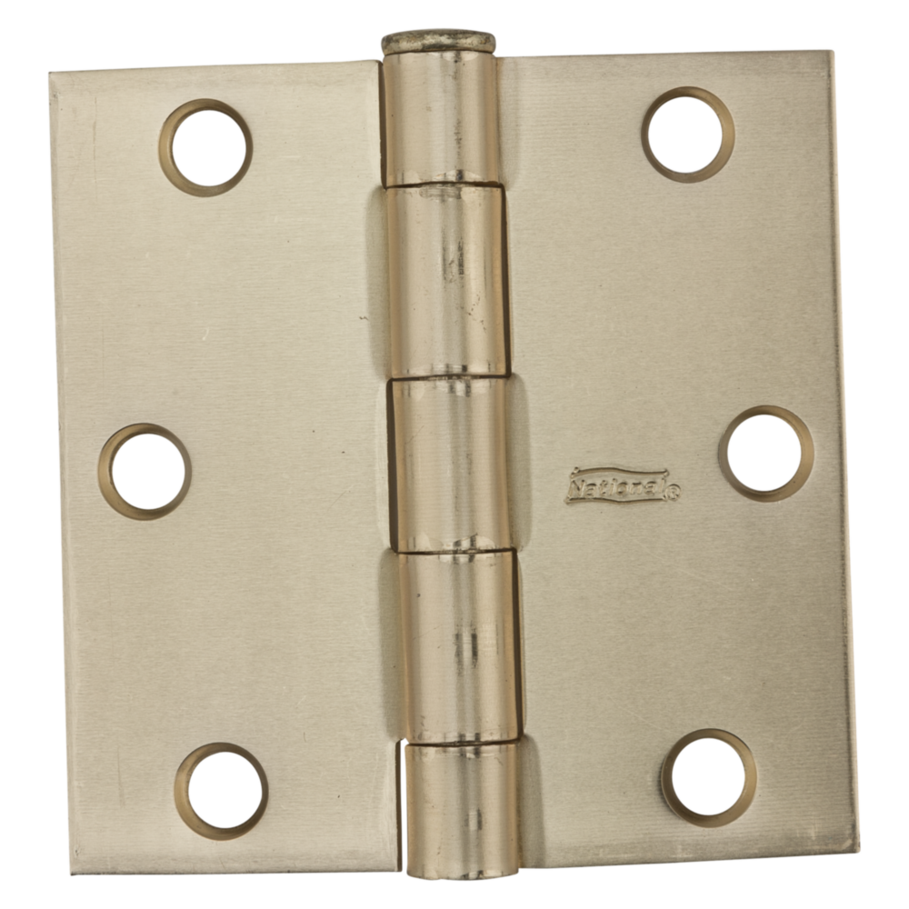 Square satin brass door hinge with removable pin for interior doors in door hinges and hardware collections under $50