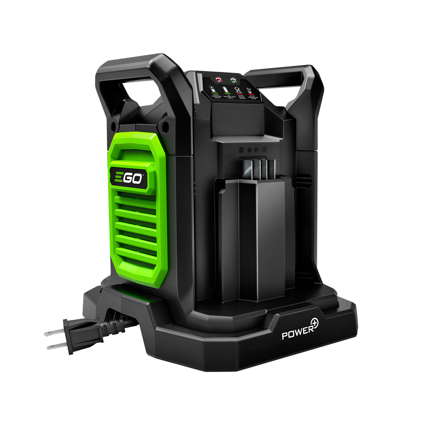 Compact black and green dual port battery charger for power tool batteries in tool accessories collection