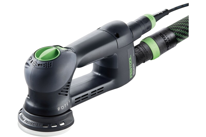 Black and green multi-mode sander with ergonomic handle and attached braided power cord for home improvement tasks