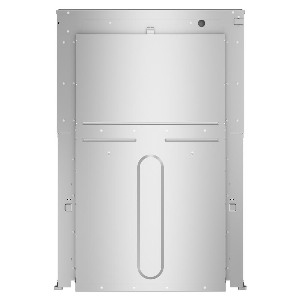 Back view of stainless steel built-in microwave combo wall oven from KitchenAid appliances collection