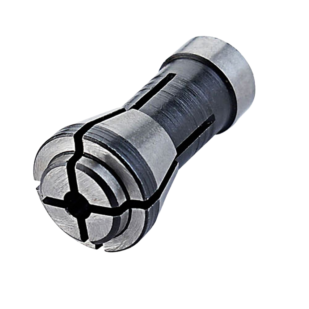 Steel collet for inline die grinder with slotted design for secure grip in tool and home improvement use