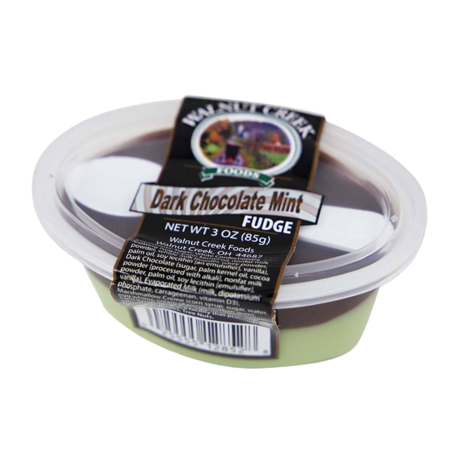 Small container of Amish-made dark chocolate mint fudge in Chocolates & Candies and Under $50 collections