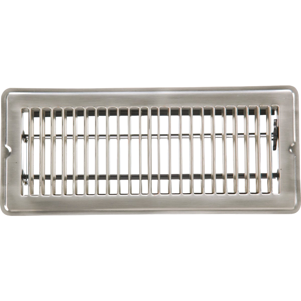 Steel floor register with satin nickel finish and straight fins for home improvement and plumbing under $50 collections