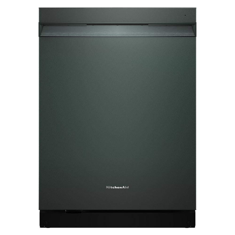 Dark green built-in dishwasher with top control and pocket handle, part of Dishwashers, Built-in Dishwashers, KitchenAid, Appliances, and All Products collections.