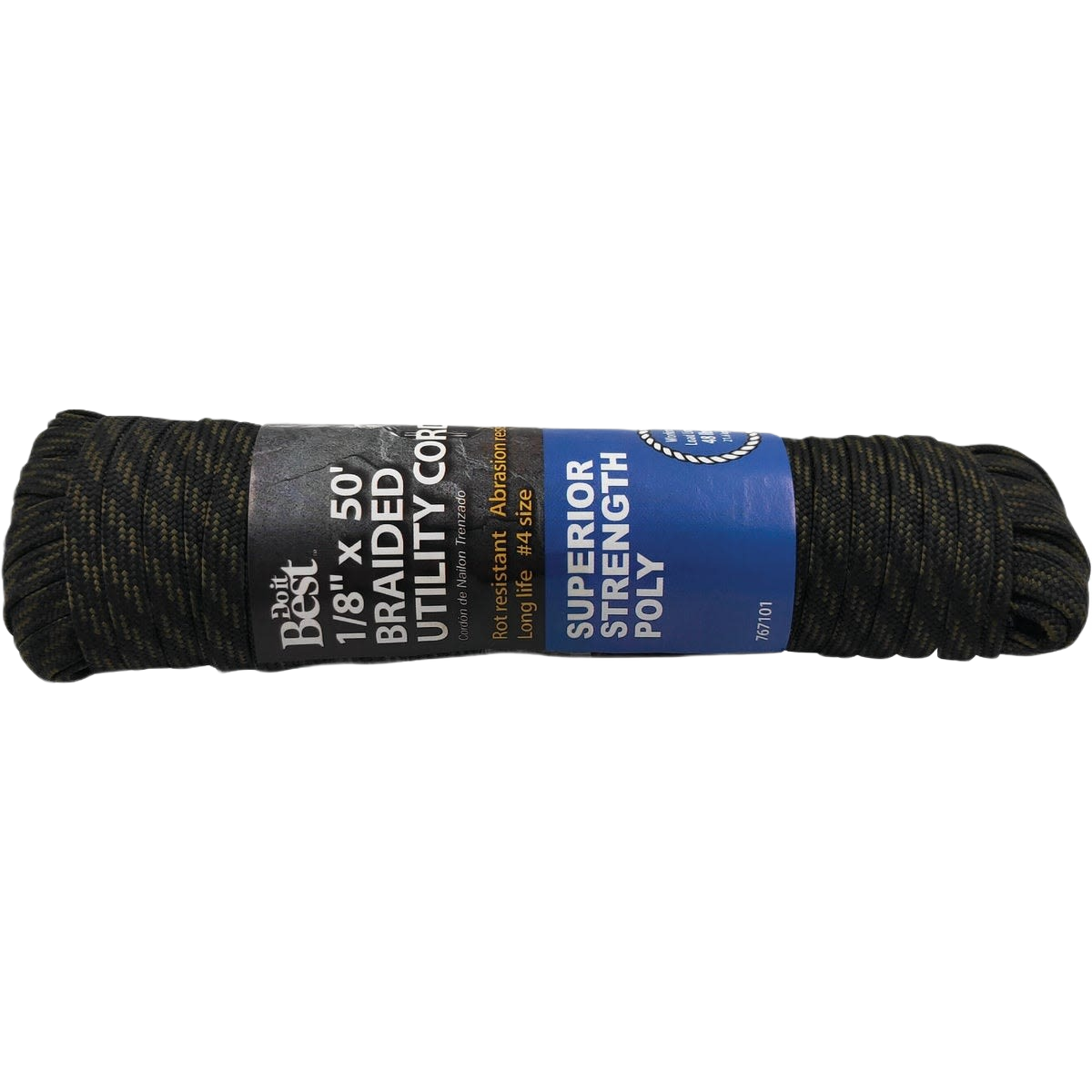 Camouflage braided polypropylene utility cord, 1/8 inch thickness, 50 ft length for durable home improvement tasks