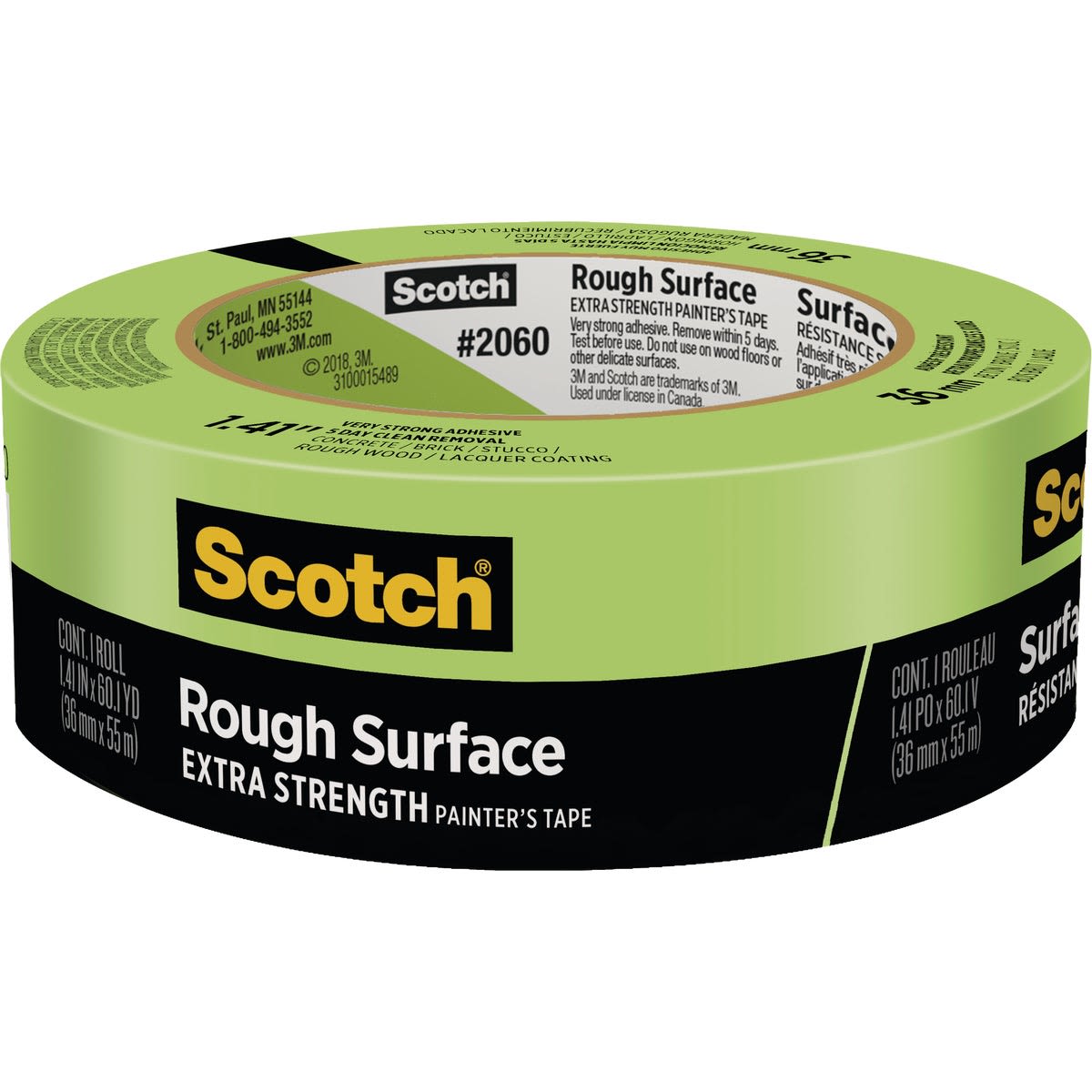 Green extra strength painter's tape designed for rough surfaces in tapes and paint supplies for home improvement