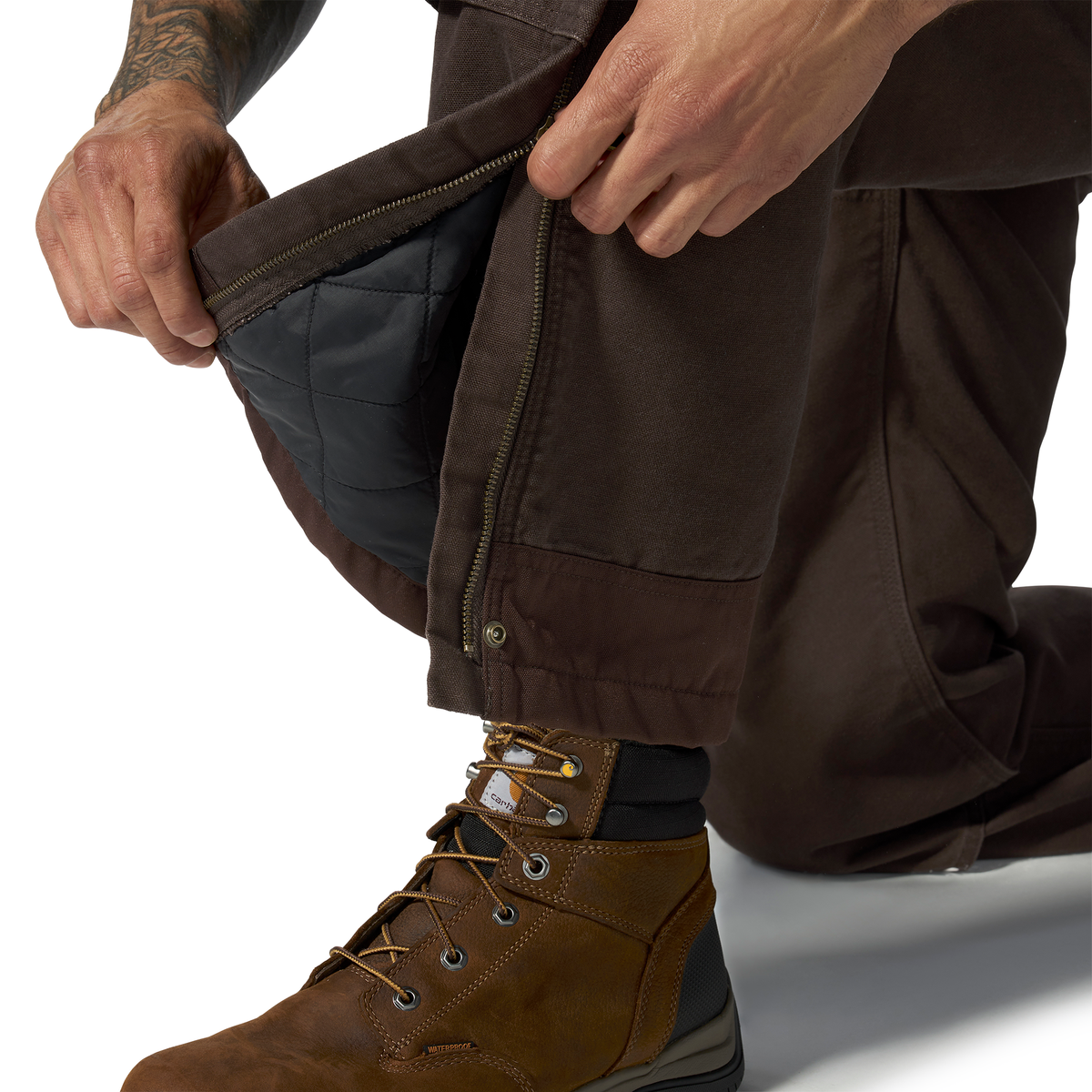 Carhartt Washed Duck Insulated Bib Overall - Dark Brown, 3XL