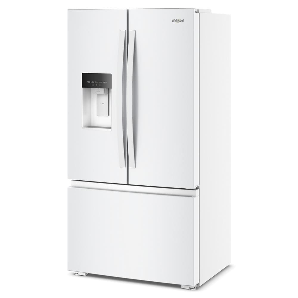 White 36-inch wide French door refrigerator with in-door water dispenser and bottom freezer from Appliances collection