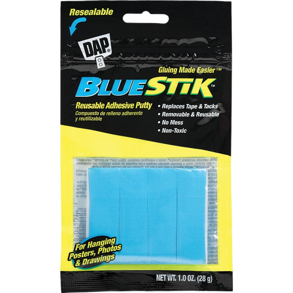 DAP Blue Stik reusable adhesive putty in resealable pack for home improvement and glue projects under 50 dollars