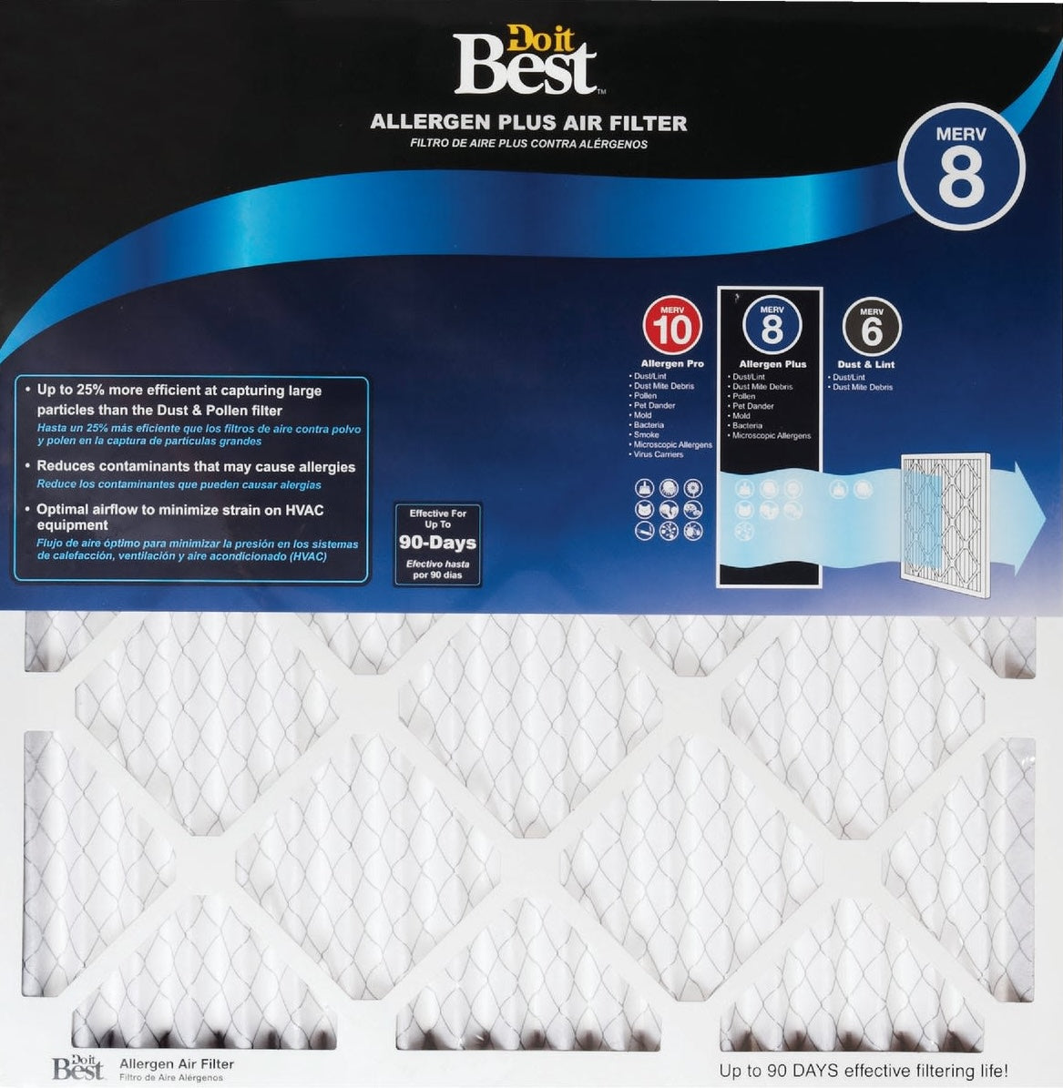 Do it Best MERV 8 allergen air filter with diamond-patterned mesh for heating and cooling systems under $50 collection