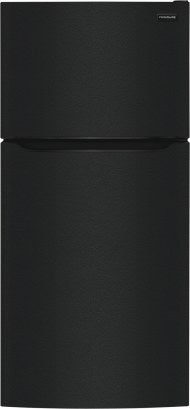 Black top freezer refrigerator with textured exterior and minimalist design in Refrigerators and Appliances collections