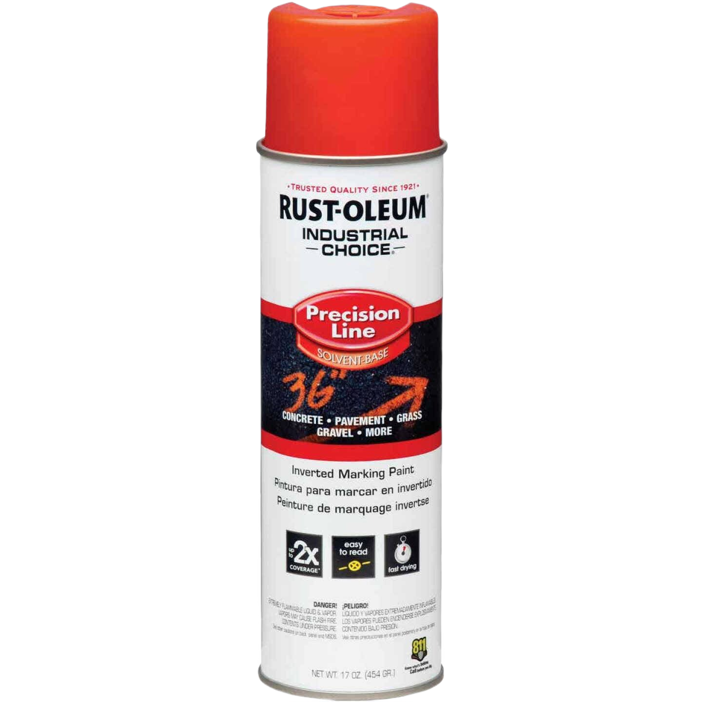 Rust-Oleum Industrial Choice Fluorescent Red Marking Spray Paint, 17 oz.