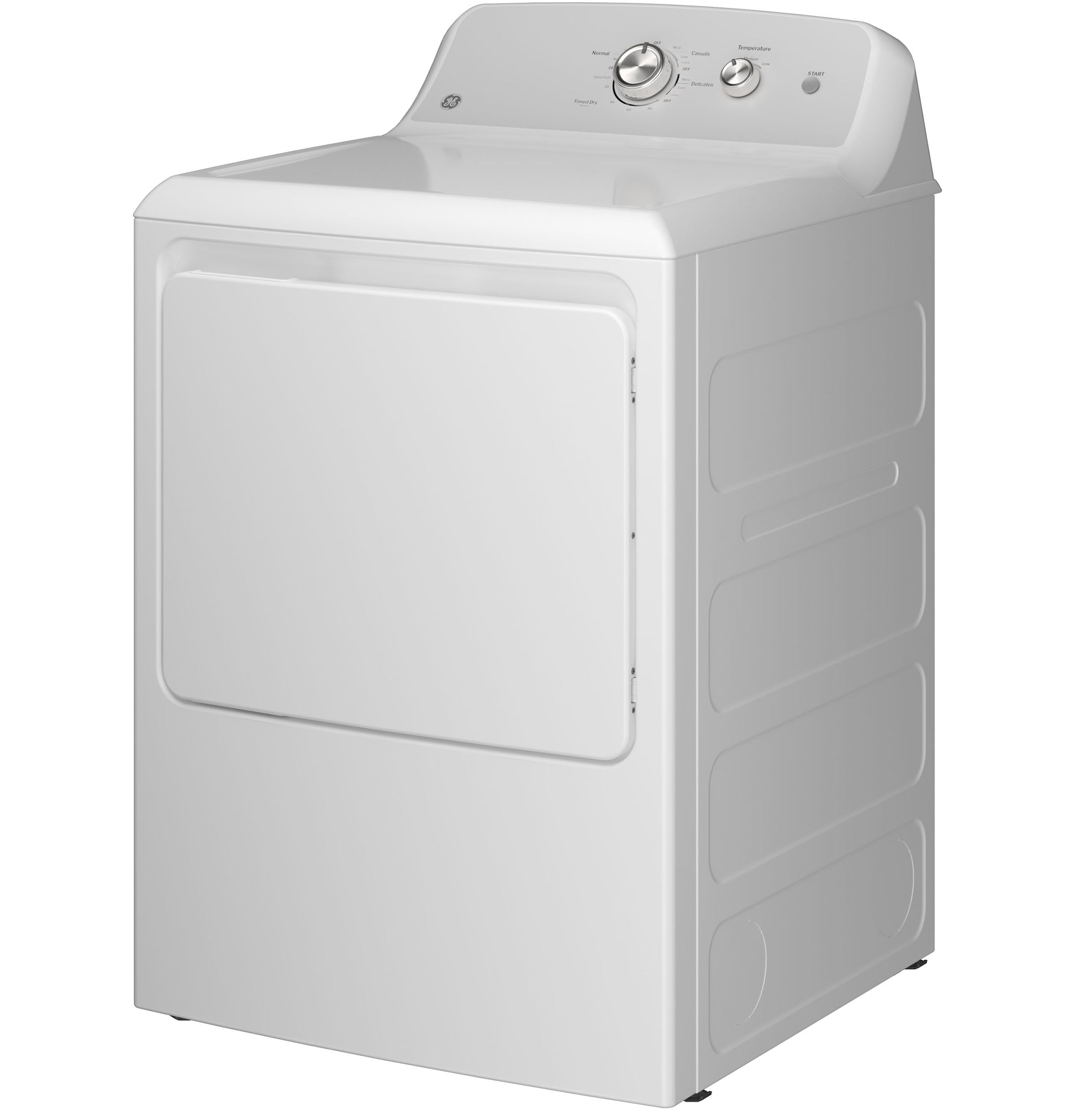 White electric dryer with top controls and reversible door in Dryers and Appliances collections