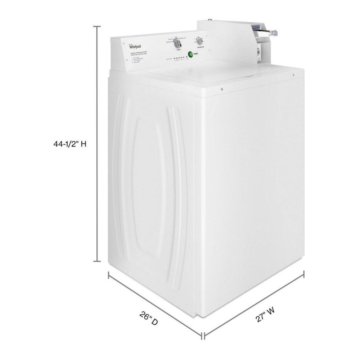 Commercial Top-Load Washer, Coin Slide
