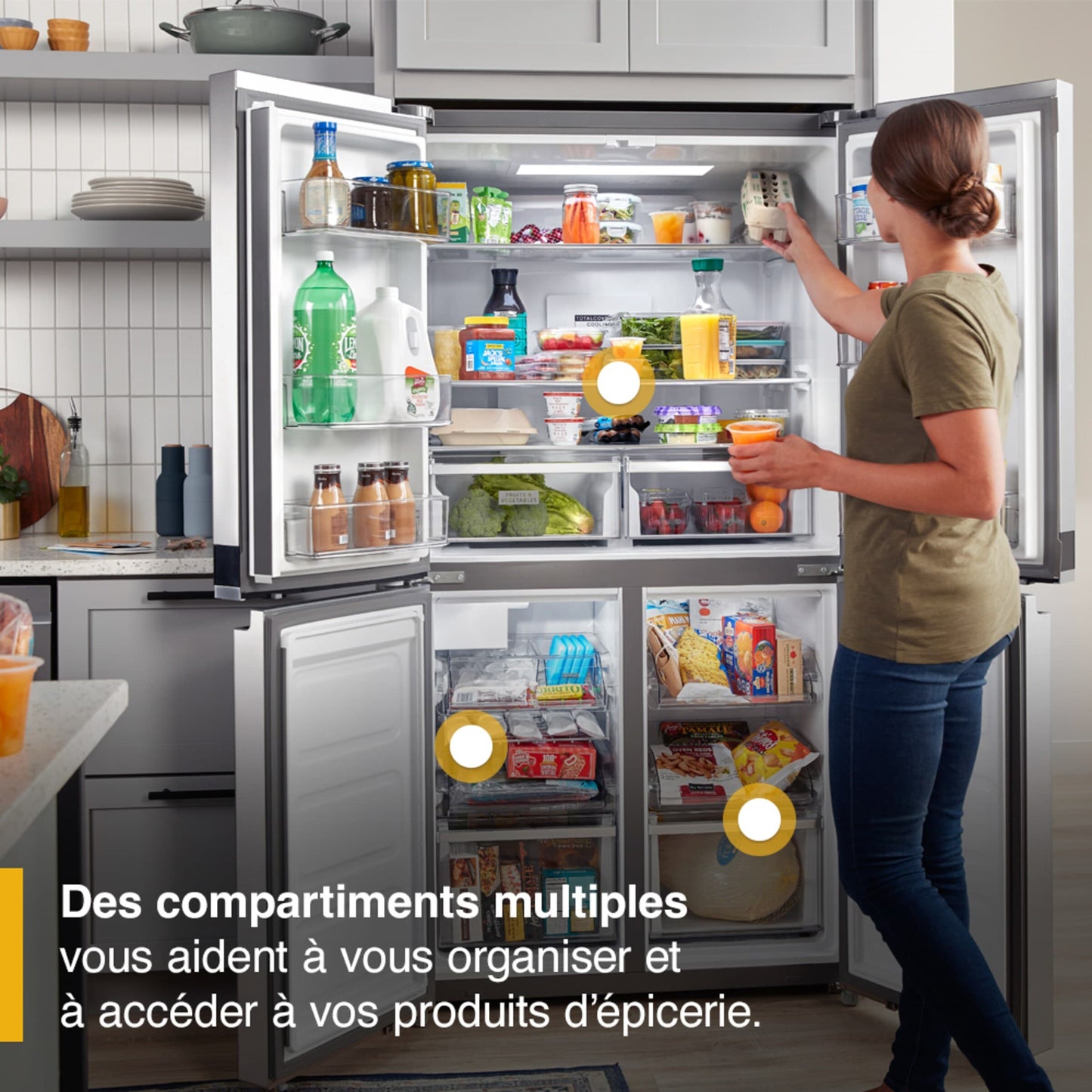 36-inch Wide Counter Depth 4 Door Refrigerator - 19.4 cu. ft.