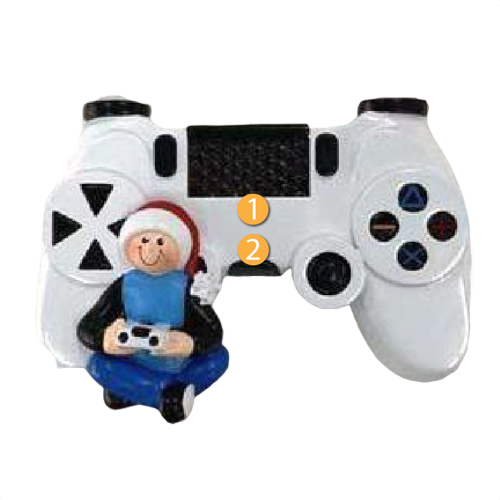 White game controller ornament with a small figure wearing a red and white hat in Christmas Ornaments & Tree Decorations collection