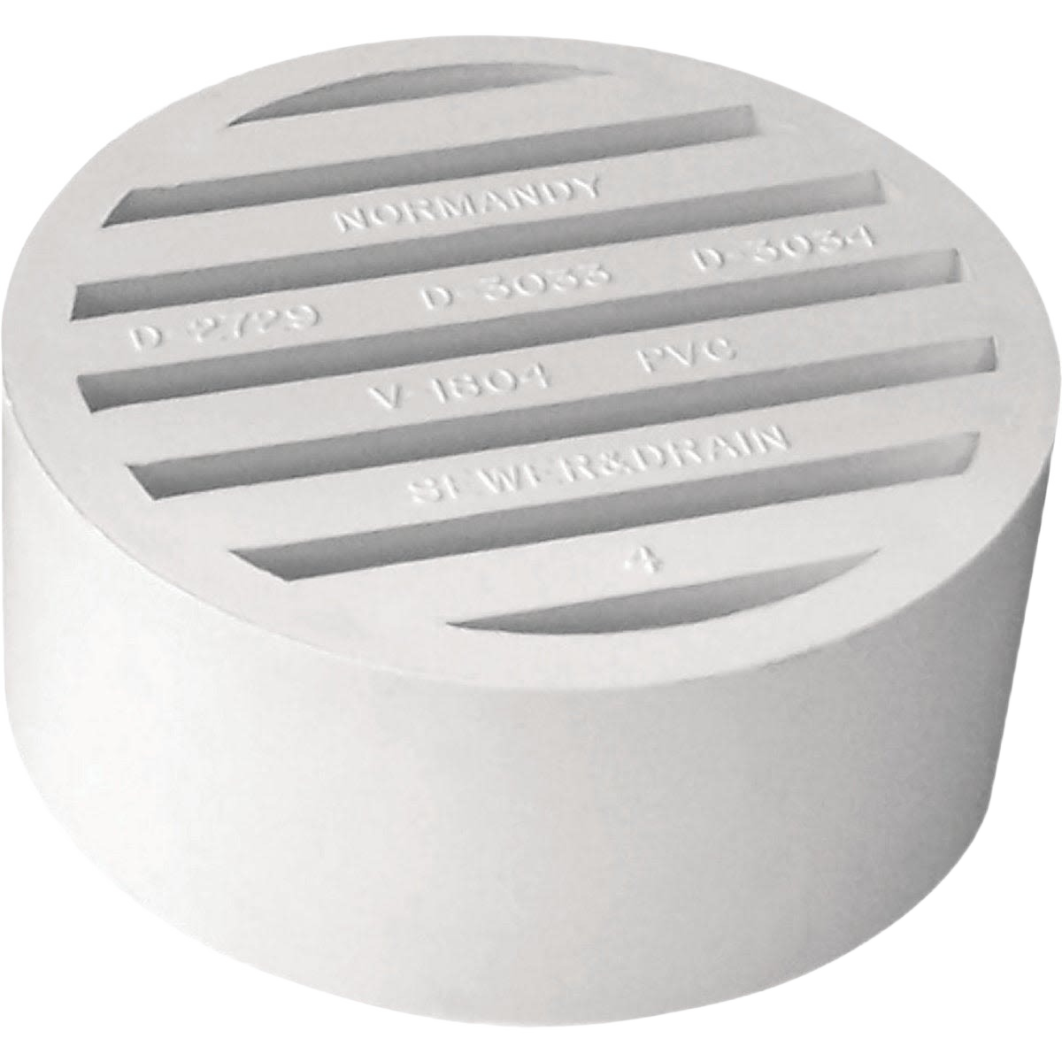 Round white PVC floor strainer designed for plumbing and pipe drainage in home improvement collections under $50