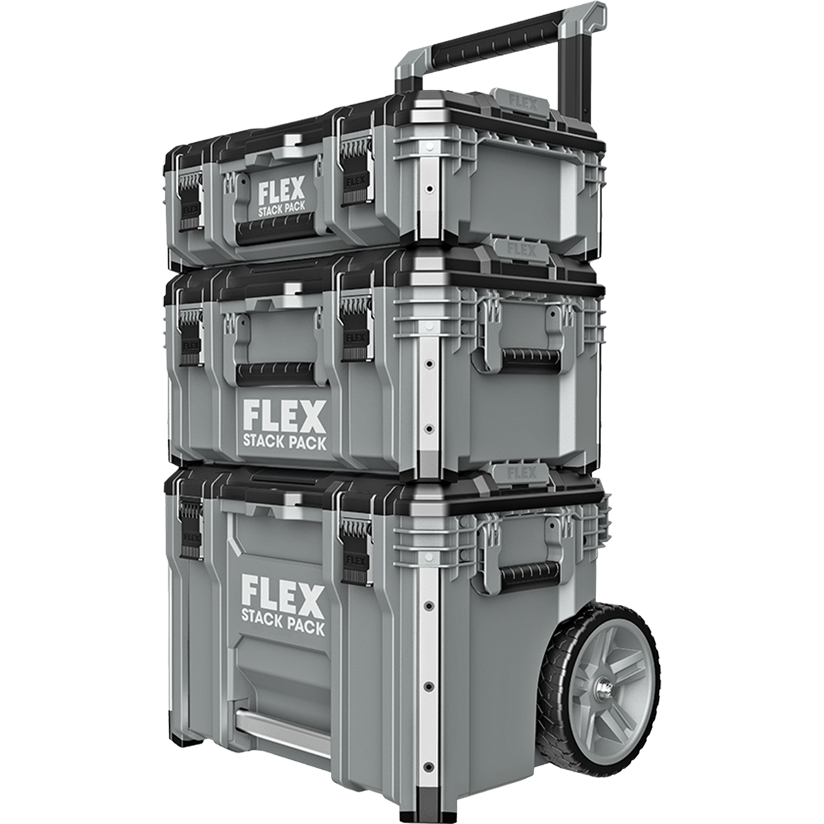 FLEX 24V 4-Tool Combo Kit + 41-Pc. Impact Driver Bit Set & Stack Pack™ 3-Pc. Storage System