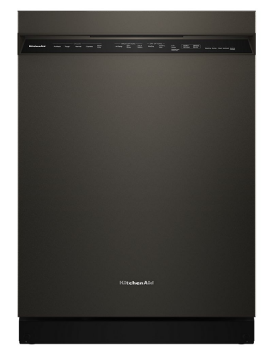 Black freestanding dishwasher with digital control panel, part of KitchenAid dishwashers and kitchen appliances collection