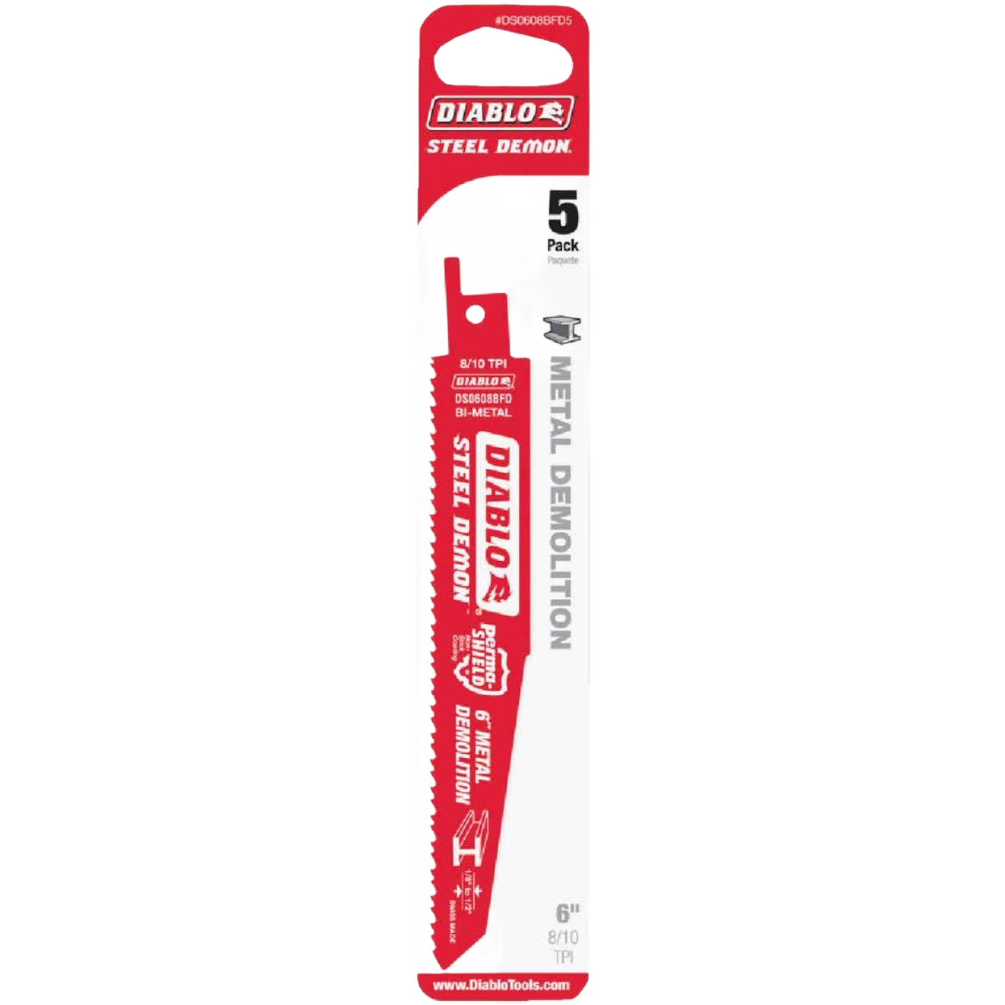 Pack of five 6-inch bi-metal saw blades for thick metal cutting in power tool and woodworking accessories under $50