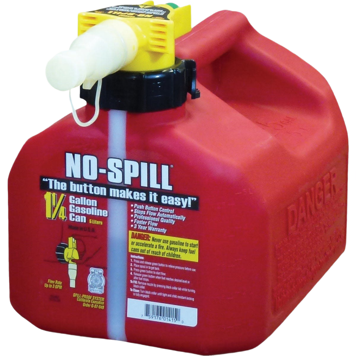 Red portable no-spill fuel container with self-sealing nozzle for automotive parts and lubricants under $50 collections