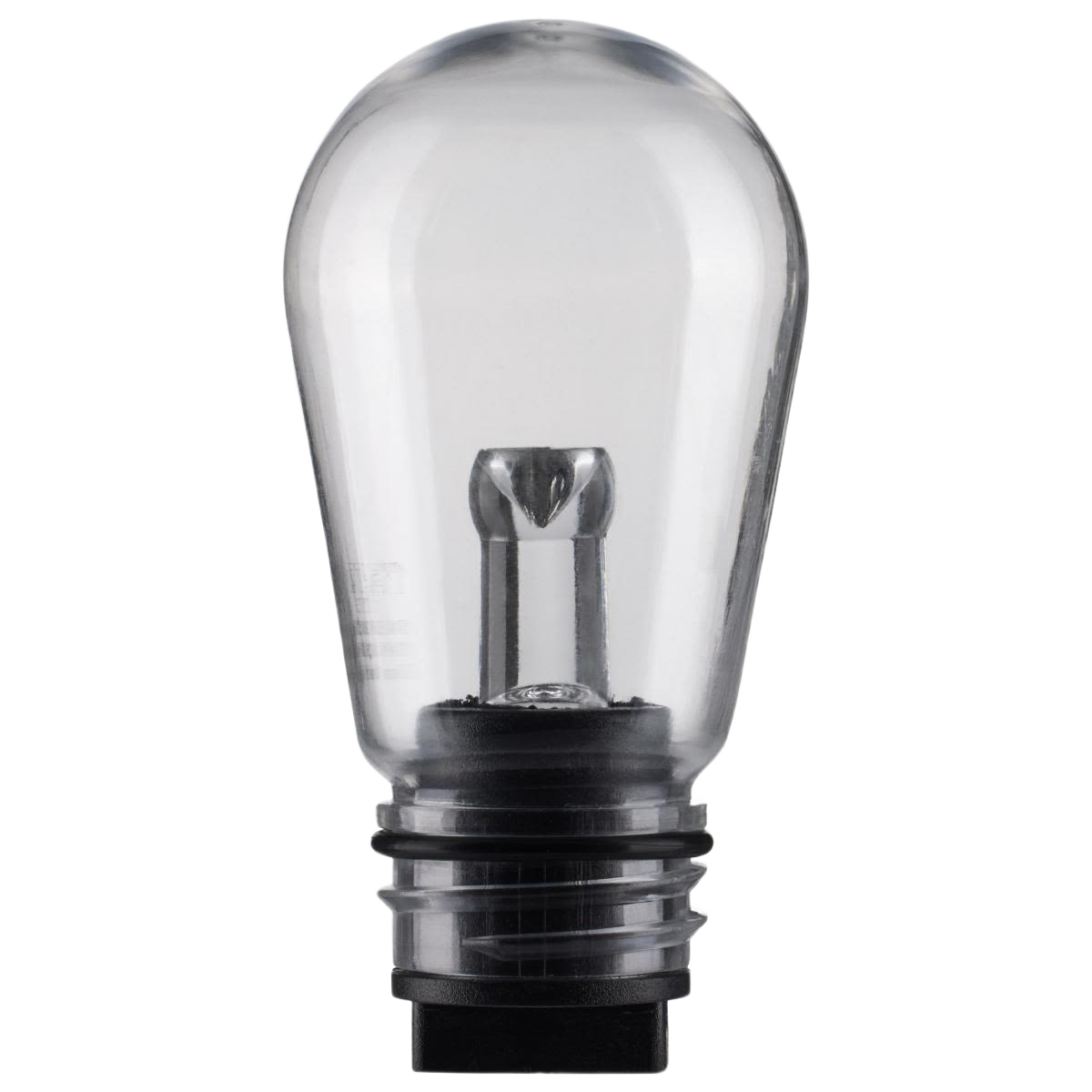 Clear energy-efficient LED replacement bulb for outdoor string lighting in electrical and home improvement projects