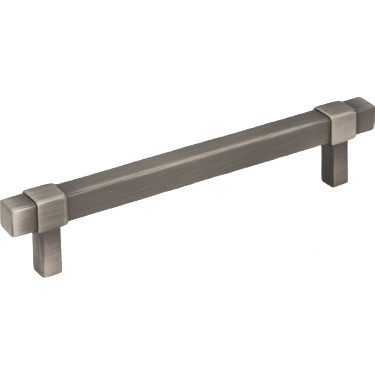 Modern 128mm square bar pull in brushed pewter finish for cabinet and furniture hardware collections under $50