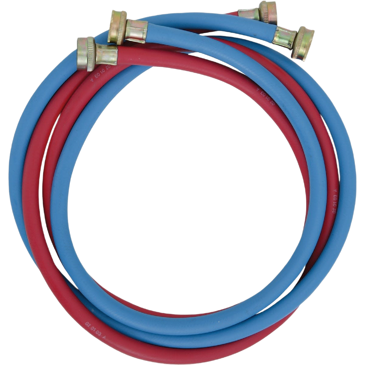 Set of two 6-foot hot and cold washing machine hoses with standard fittings for plumbing repairs under $50
