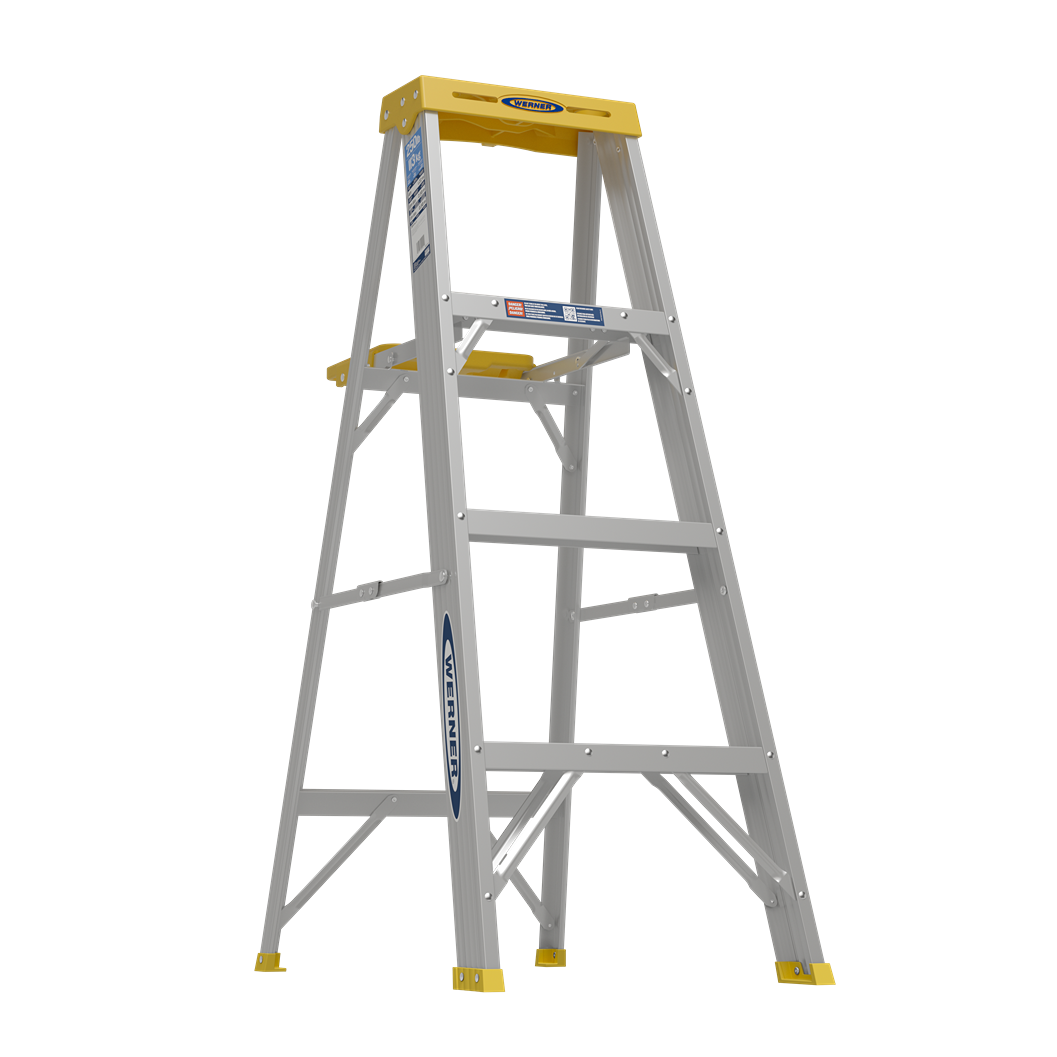 Werner Aluminum Step Ladder with 250 lb. Load Capacity, 4 ft.