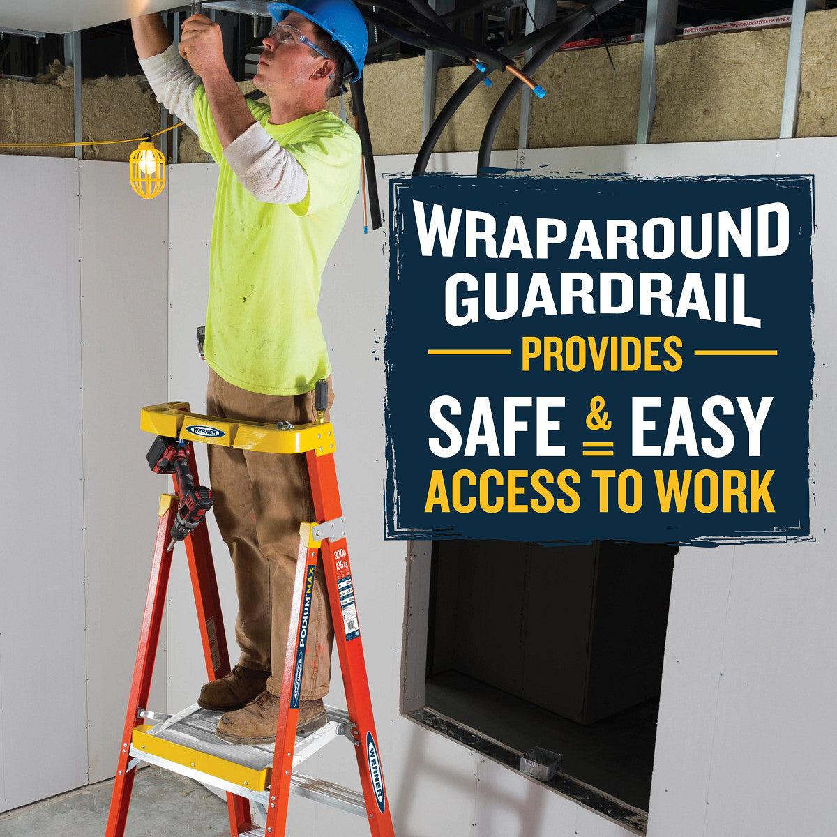 Werner 9 ft. Reach Fiberglass Podium Ladder