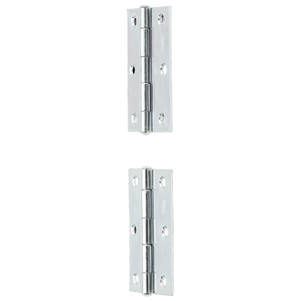 Two zinc-plated tight-pin narrow hinges with mounting holes for door hardware and home improvement projects under $50