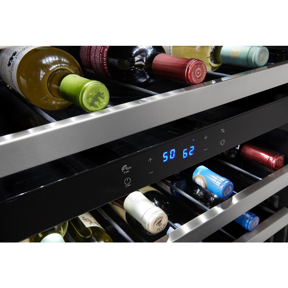 Temperature-controlled wine center with digital display and fingerprint-resistant stainless steel from Refrigerators collection