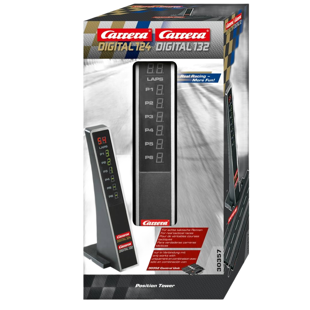 Compact digital lap counting tower compatible with remote controlled race tracks for toys and racing game collections