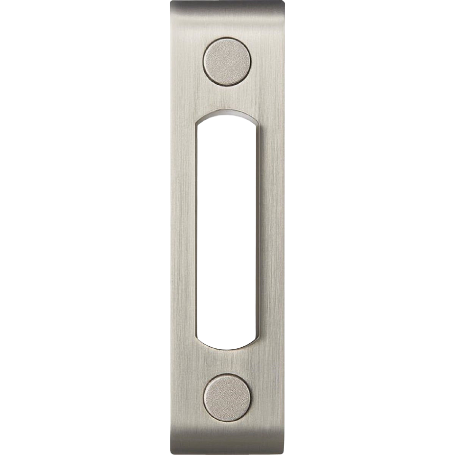 Satin nickel metal doorbell button with lighted feature, designed for Electrical and Home Improvement use.